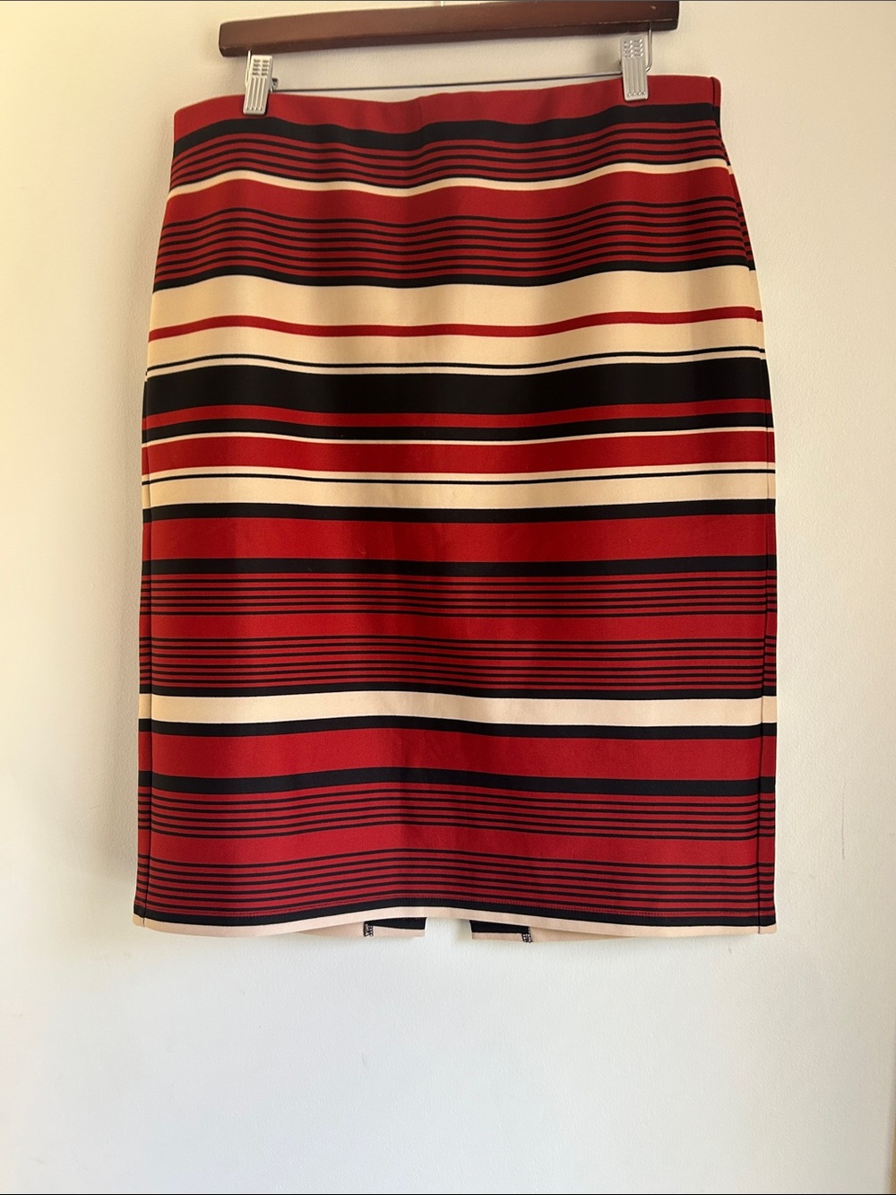 Red Striped Pencil Skirt - Classic Women's Workwear